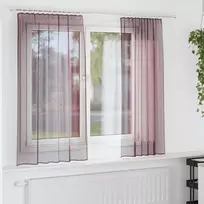 Voilės užuolaidos su kišenėmis karnizui, 2 vnt., violetinės