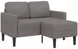 Dvivietė sofa su šezlongu, L formos, šviesiai pilka, 125 cm, linas