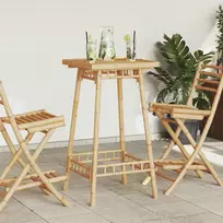 Lauko baro stalas, kvadratinis, 55x55x100cm, bambukas