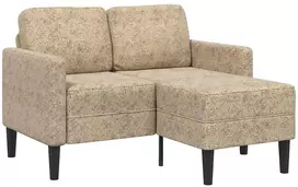 Dvivietė sofa su šezlongu, L formos, šviesiai pilka, 125 cm, dirbtinė oda