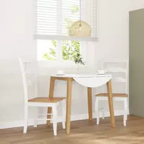 Valgomojo kėdės, 2 vnt., baltos, masyvi mediena, guma