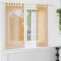 Voilės užuolaidos su kilpelėmis, 2 vnt., oranžinės, 140x175 cm