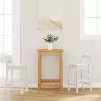 Baro kėdės, 2 vnt., baltos, masyvi mediena, guma