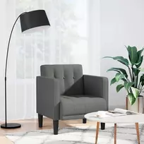 Fotelis Sofa-kėdė su porankiais, tamsiai pilka, 53 cm, audinys