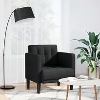 Fotelis Sofa-kėdė su porankiais, juoda, 53 cm, audinys