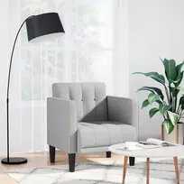 Fotelis Sofa-kėdė su porankiais, debesų pilka, 53 cm, audinys