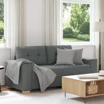 Dvivietė sofa, tamsiai pilka, 180x77x82 cm, audinys