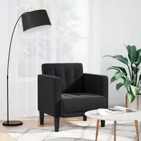 Fotelis Sofa-kėdė su porankiais, juoda, 53 cm, aksominė