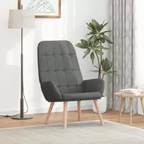 Fotelis Poilsio krėslas, tamsiai pilkas, audinys