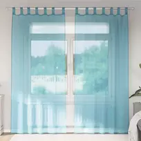 Voilės užuolaidos su kilpelėmis, 2 vnt., turkio spalvos, 140x225 cm