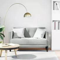 Dvivietė sofa, šviesiai pilka, 111 cm, aksomas