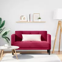 Dvivietė sofa, vyno raudonumo, 111 cm, aksominė