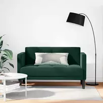 Dvivietė sofa, tamsiai žalia, 111 cm, aksomas