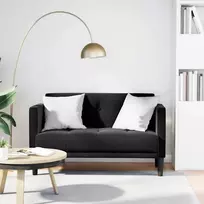 Dvivietė sofa, juoda, 111 cm, aksomas