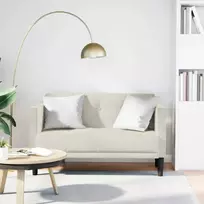 Dvivietė sofa, kreminės spalvos, 111 cm, aksominė