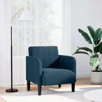 Fotelis Sofa-kėdė su porankiais, mėlyna, 54 cm, aksomas