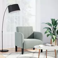 Fotelis Sofa-kėdė su porankiais, šviesiai pilka, 54 cm, aksomas