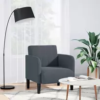 Fotelis Sofa-kėdė su porankiais, tamsiai pilka, 54 cm, aksomas