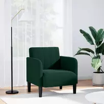 Fotelis Sofa-kėdė su porankiais, tamsiai žalia, 54 cm, aksomas