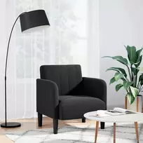 Fotelis Sofa-kėdė su porankiais, juoda, 54 cm, aksominė