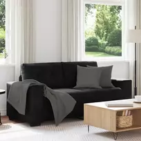 Dvivietė sofa, juoda, 180x77x82 cm, aksominė