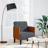Fotelis Sofa-kėdė su porankiais, tamsiai pilka, 55 cm, aksomas