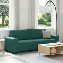 Trivietė sofa, tamsiai žalia, 220x77x82 cm, audinys