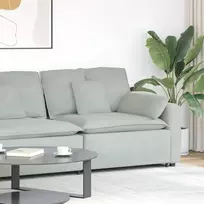 Modulinė sofa su porankiu ir pagalvėlėmis, šviesiai pilka, 100 cm