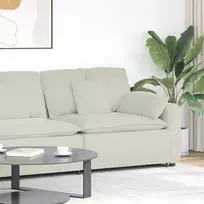 Modulinė sofa su porankiu ir pagalvėlėmis, kreminės spalvos, 100 cm