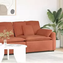 Modulinė sofa, porankiai, galas, su pagalvėlėmis, raudonai oranžinė, 100 cm