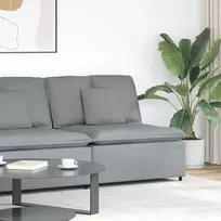 Modulinė sofa su pagalvėlėmis, šviesiai pilka, 100 cm