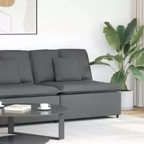Modulinė sofa su pagalvėlėmis, tamsiai pilka, 100 cm