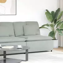 Modulinė sofa su pagalvėlėmis, šviesiai pilka, 100 cm