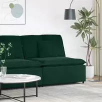 Modulinė sofa su pagalvėlėmis, tamsiai žalia, 100 cm