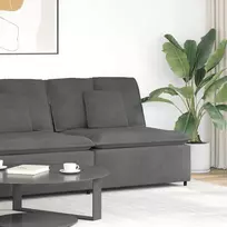 Modulinė sofa su pagalvėlėmis, tamsiai pilka, 100 cm