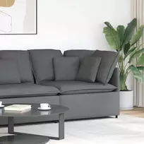 Modulinė kampinė sofa su pagalvėlėmis, tamsiai pilka, 100 cm