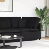 Modulinė kampinė sofa su pagalvėlėmis, juoda, 100 cm