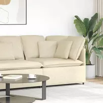 Modulinė kampinė sofa su pagalvėlėmis, kreminės spalvos, 100 cm