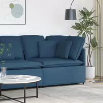 Modulinė kampinė sofa su pagalvėlėmis, mėlyna, 100 cm