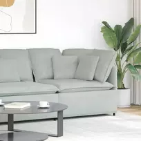 Modulinė kampinė sofa su pagalvėlėmis, šviesiai pilka, 100 cm