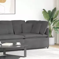 Modulinė kampinė sofa su pagalvėlėmis, tamsiai pilka, 100 cm