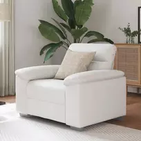 Sofa-kėdė, balta, 100x81x84 cm, dirbtinė oda
