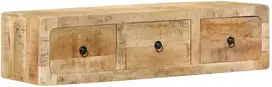 Prie sienos montuojama televizoriaus spintelė, 100x32x25 cm, masyvi mango mediena