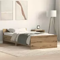 Lova Lovos rėmas be čiužinio, ąžuolo spalvos, 75x190 cm, inžinerinė mediena