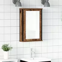 Vonios spintelė, veidrodinė, senovinė mediena, 42x12x60cm, inžinerinė mediena