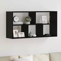 Sieninė lentyna, juodo ąžuolo spalvos, 100x25x50cm, inžinerinė mediena