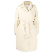 Pūkinis paltas moterims, Smėlio, Down wrap puffer coat