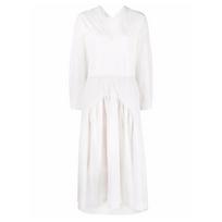 Midi suknelė moterims, Balta, Double v-neck dress