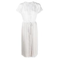 Midi suknelė moterims, Balta, Drapey stripe shirred dress
