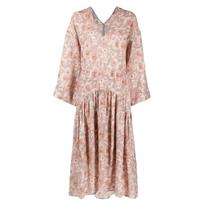 Midi suknelė moterims, Rožinė, Dahlia double v-neck dress
